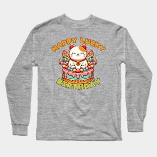 Maneki neko lucky birthday Long Sleeve T-Shirt